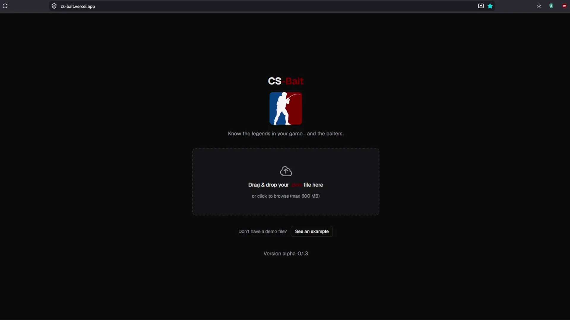 Sped-up walkthrough of uploading a demo and exploring the match page